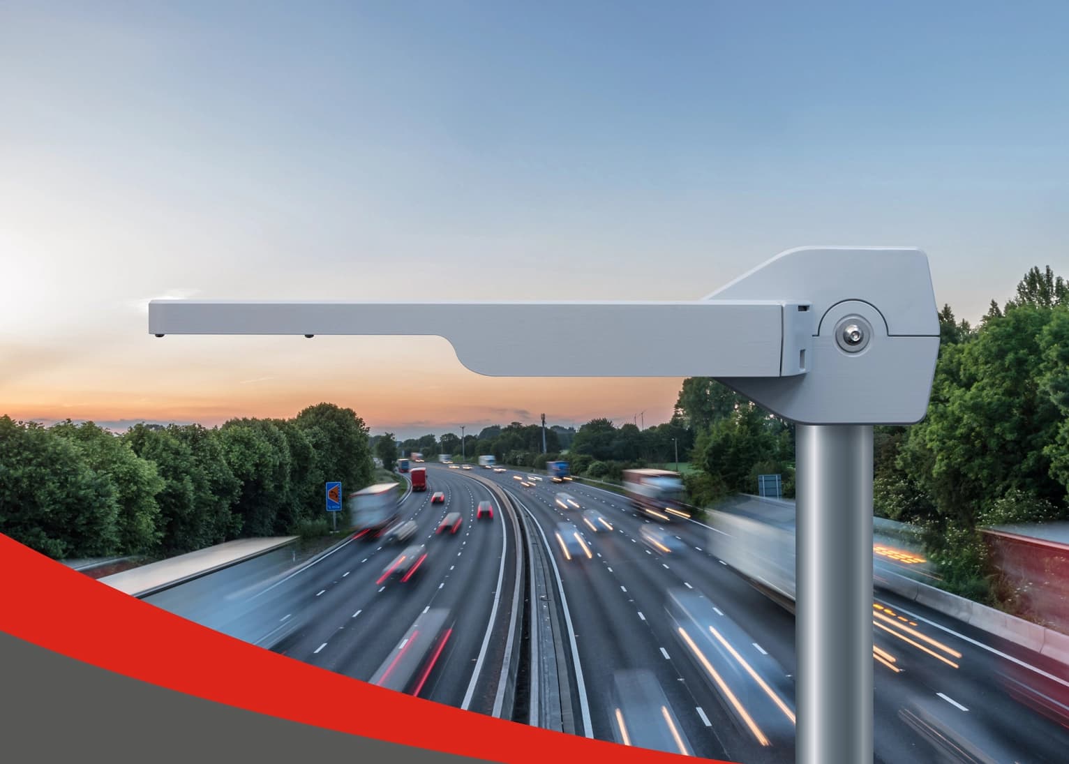 Close up of a LED road lantern with blurred background